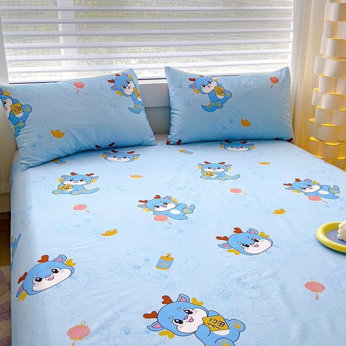 91家纺网 家纺一手货源 找家纺 金鑫汇家纺 2025新款13070全棉好卖花型套件系列-单床单（花型更好卖，面料更厚实，退货率低） 瑞龙送福