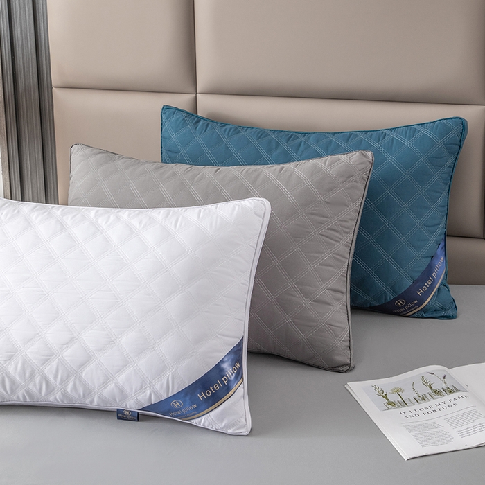 91家纺网 家纺一手货源 找家纺 雅晨枕芯 2025新款三格线亲肤羽丝棉酒店枕枕头枕芯 组合图仅供参考 48x74cm高枕/只 900g