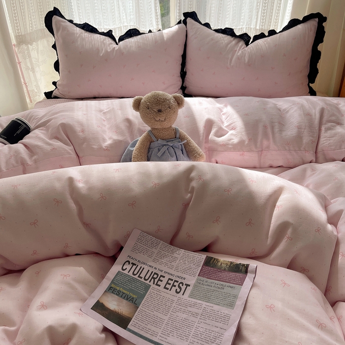 91家纺网 家纺一手货源 找家纺 （总）繁花家居 2025新款韩式水洗棉床盖四件套直播爆款