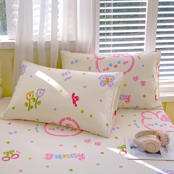 91家纺网 家纺一手货源 找家纺 金鑫汇家纺 2025年新款百分百全棉老粗布全棉加厚加密高克重单品枕套（花型更好卖，面料更厚实，自带凉感） 老粗布奇趣小兔