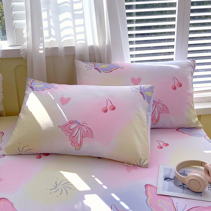 金鑫汇家纺 2025年新款百分百全棉老粗布全棉加厚加密高克重单品枕套（花型更好卖，面料更厚实，自带凉感） 老粗布彩蝶飞舞