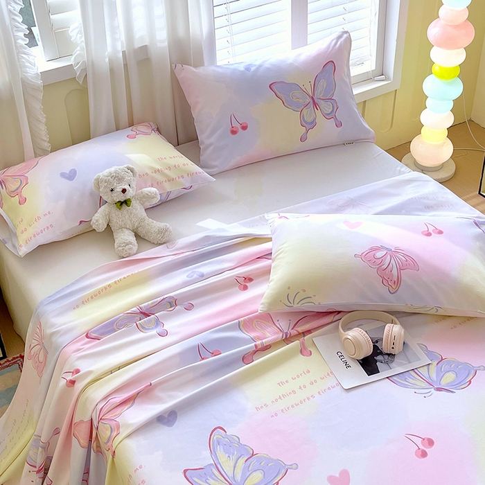 91家纺网 家纺一手货源 找家纺 金鑫汇家纺 2025年新款百分百全棉老粗布全棉加厚加密高克重单品枕套（花型更好卖，面料更厚实，自带凉感） 老粗布彩蝶飞舞