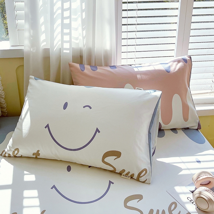 金鑫汇家纺 2025年新款百分百全棉老粗布全棉加厚加密高克重单品枕套（花型更好卖，面料更厚实，自带凉感） 老粗布奶油粉