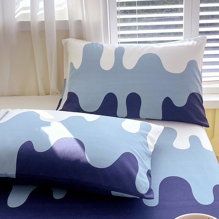 91家纺网 家纺一手货源 找家纺 金鑫汇家纺 2025年新款百分百全棉老粗布全棉加厚加密高克重单品枕套（花型更好卖，面料更厚实，自带凉感） 老粗布奶油蓝