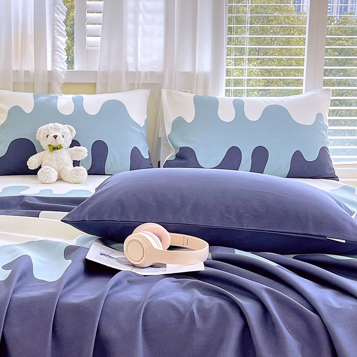 91家纺网 家纺一手货源 找家纺 金鑫汇家纺 2025年新款百分百全棉老粗布全棉加厚加密高克重单品枕套（花型更好卖，面料更厚实，自带凉感） 老粗布奶油蓝