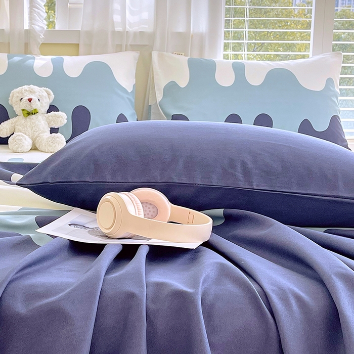 91家纺网 家纺一手货源 找家纺 金鑫汇家纺 2025年新款百分百全棉老粗布全棉加厚加密高克重单品枕套（花型更好卖，面料更厚实，自带凉感） 老粗布奶油蓝