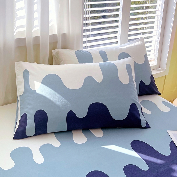 91家纺网 家纺一手货源 找家纺 金鑫汇家纺 2025年新款百分百全棉老粗布全棉加厚加密高克重单品枕套（花型更好卖，面料更厚实，自带凉感） 老粗布奶油蓝