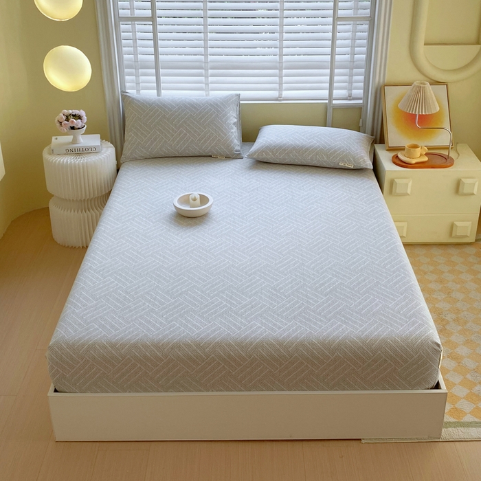 91家纺网 家纺一手货源 找家纺 金鑫汇家纺 2025新款百分百全棉老粗布全棉加厚加密高克重单品床笠（花型更好卖，面料更厚实，自带凉感） 老粗布流光灰