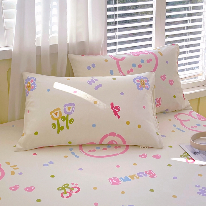 91家纺网 家纺一手货源 找家纺 金鑫汇家纺 2025年新款百分百全棉老粗布全棉加厚加密高克重单品枕套（花型更好卖，面料更厚实，自带凉感） 老粗布奇趣小兔