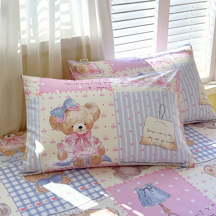 91家纺网 家纺一手货源 找家纺 金鑫汇家纺 2025年新款百分百全棉老粗布全棉加厚加密高克重单品枕套（花型更好卖，面料更厚实，自带凉感） 老粗布熊熊精灵