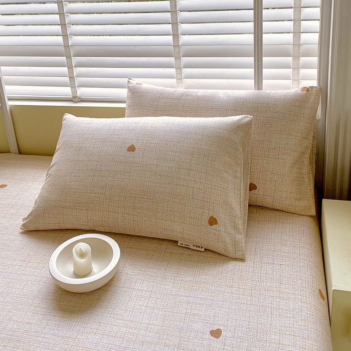 金鑫汇家纺 2025年新款百分百全棉老粗布全棉加厚加密高克重单品枕套（花型更好卖，面料更厚实，自带凉感） 心之恋
