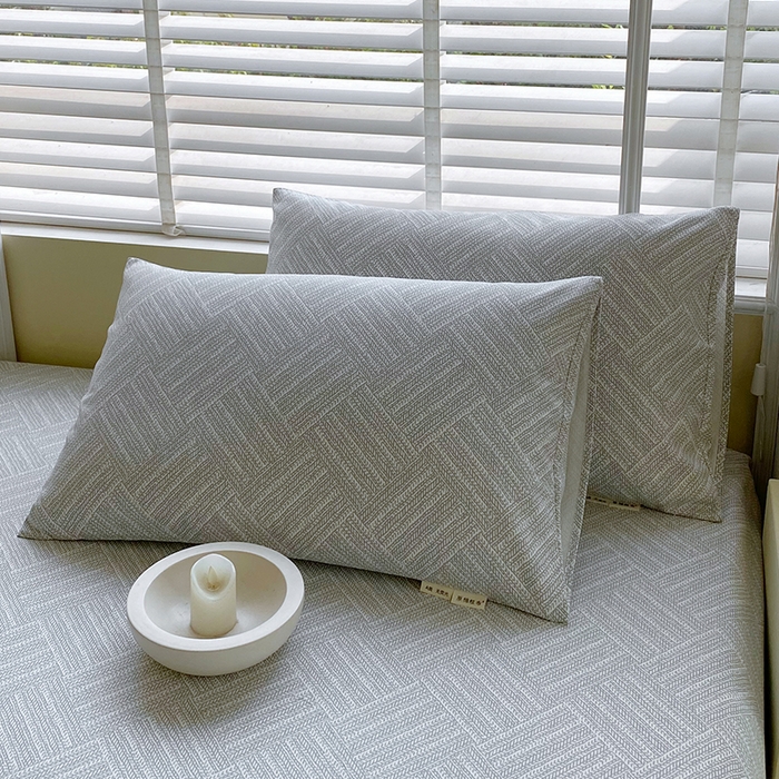 金鑫汇家纺 2025年新款百分百全棉老粗布全棉加厚加密高克重单品枕套（花型更好卖，面料更厚实，自带凉感） 流光灰