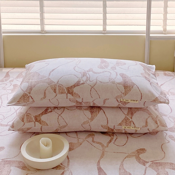 91家纺网 家纺一手货源 找家纺 金鑫汇家纺 2025年新款百分百全棉老粗布全棉加厚加密高克重单品枕套（花型更好卖，面料更厚实，自带凉感） 米亚红
