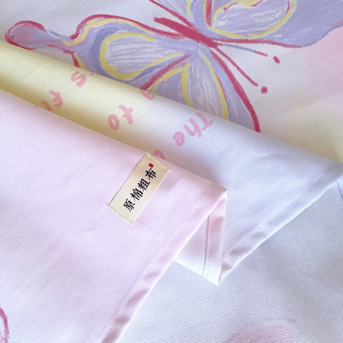 91家纺网 家纺一手货源 找家纺 金鑫汇家纺 2025年新款百分百全棉老粗布全棉加厚加密高克重单品床单（花型更好卖，面料更厚实，自带凉感） 老粗布-彩蝶飞舞