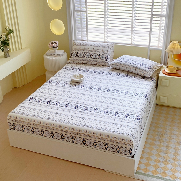 91家纺网 家纺一手货源 找家纺 金鑫汇家纺 2025新款百分百全棉老粗布全棉加厚加密高克重单品床笠（花型更好卖，面料更厚实，自带凉感） 老粗布波西米亚