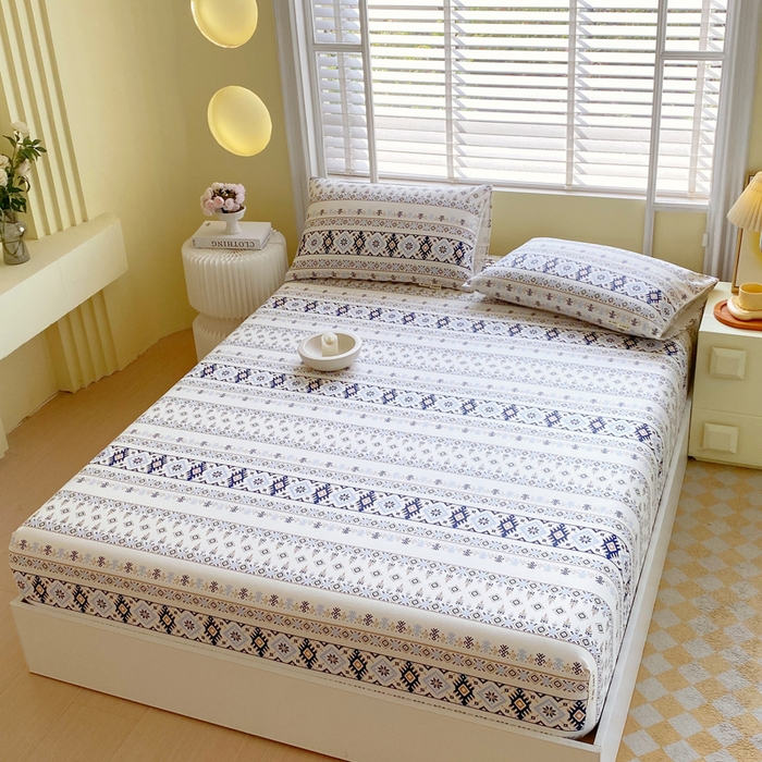 91家纺网 家纺一手货源 找家纺 金鑫汇家纺 2025新款百分百全棉老粗布全棉加厚加密高克重单品床笠（花型更好卖，面料更厚实，自带凉感） 老粗布波西米亚