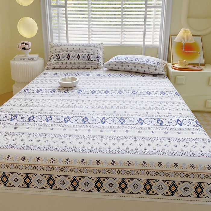 91家纺网 家纺一手货源 找家纺 金鑫汇家纺 2025新款百分百全棉老粗布全棉加厚加密高克重单品床笠（花型更好卖，面料更厚实，自带凉感） 老粗布波西米亚