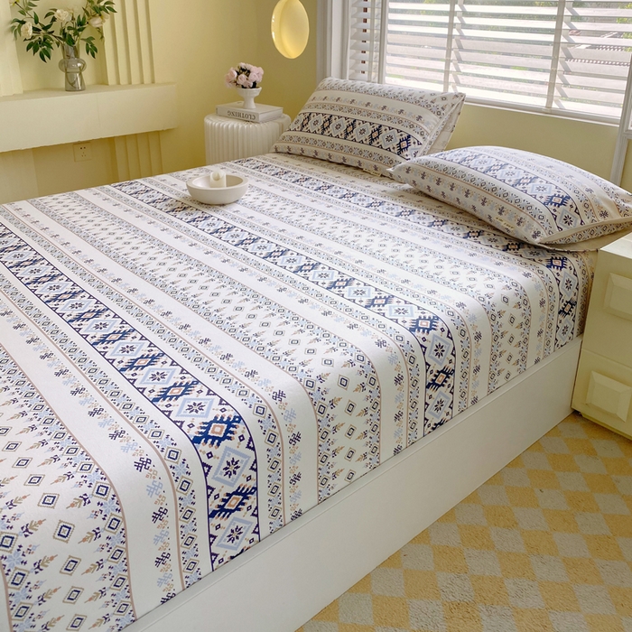 91家纺网 家纺一手货源 找家纺 金鑫汇家纺 2025新款百分百全棉老粗布全棉加厚加密高克重单品床笠（花型更好卖，面料更厚实，自带凉感） 老粗布波西米亚