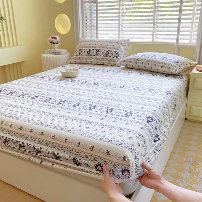 91家纺网 家纺一手货源 找家纺 金鑫汇家纺 2025新款百分百全棉老粗布全棉加厚加密高克重单品床笠（花型更好卖，面料更厚实，自带凉感） 老粗布波西米亚