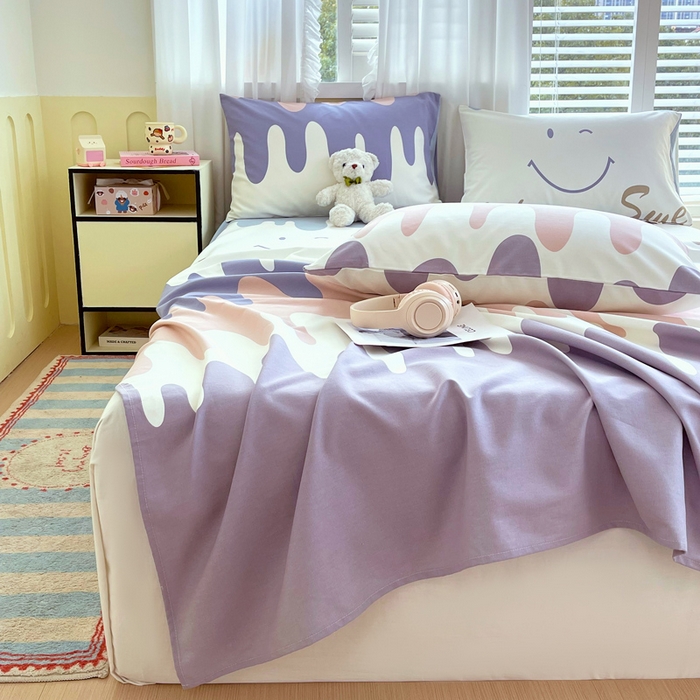 91家纺网 家纺一手货源 找家纺 金鑫汇家纺 2025年新款百分百全棉老粗布全棉加厚加密高克重单品床单（花型更好卖，面料更厚实，自带凉感） 老粗布奶油粉