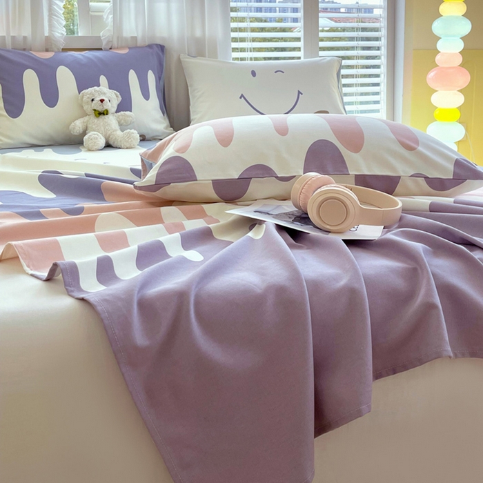 91家纺网 家纺一手货源 找家纺 金鑫汇家纺 2025年新款百分百全棉老粗布全棉加厚加密高克重单品床单（花型更好卖，面料更厚实，自带凉感） 老粗布奶油粉