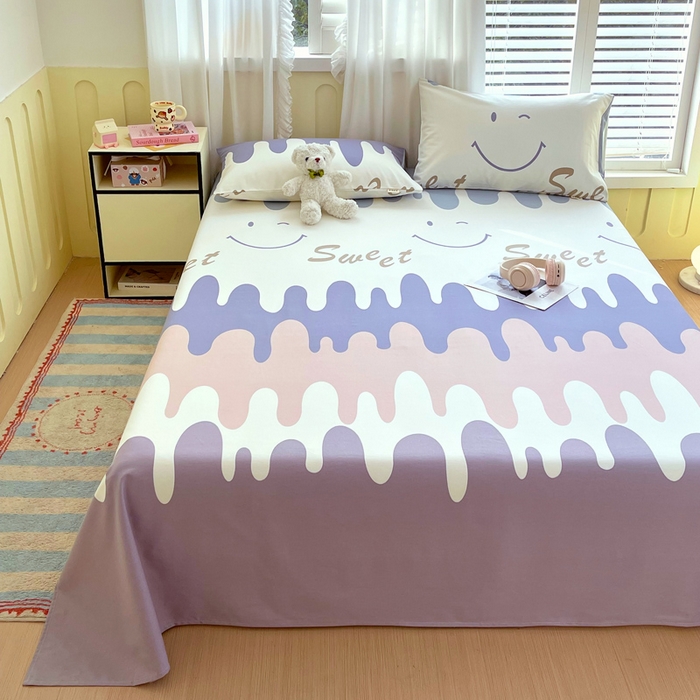 91家纺网 家纺一手货源 找家纺 金鑫汇家纺 2025年新款百分百全棉老粗布全棉加厚加密高克重单品床单（花型更好卖，面料更厚实，自带凉感） 老粗布奶油粉