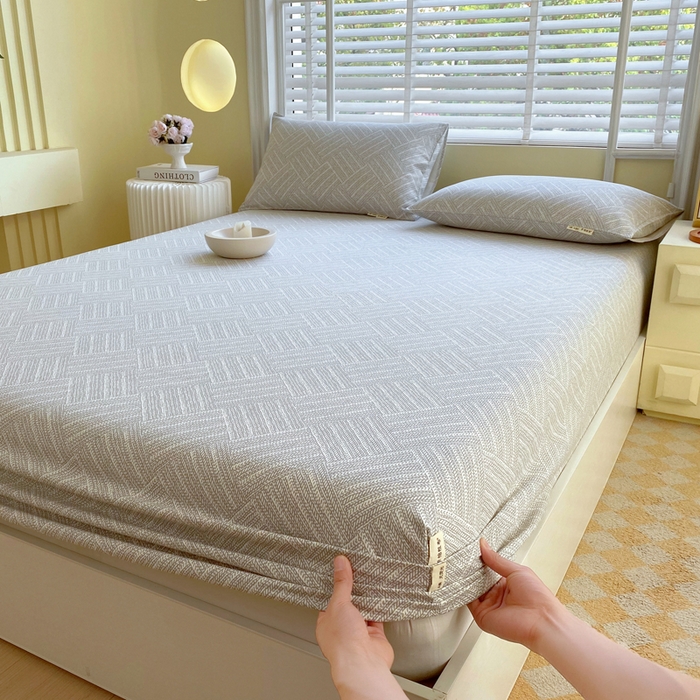 91家纺网 家纺一手货源 找家纺 金鑫汇家纺 2025新款百分百全棉老粗布全棉加厚加密高克重单品床笠（花型更好卖，面料更厚实，自带凉感） 老粗布流光灰