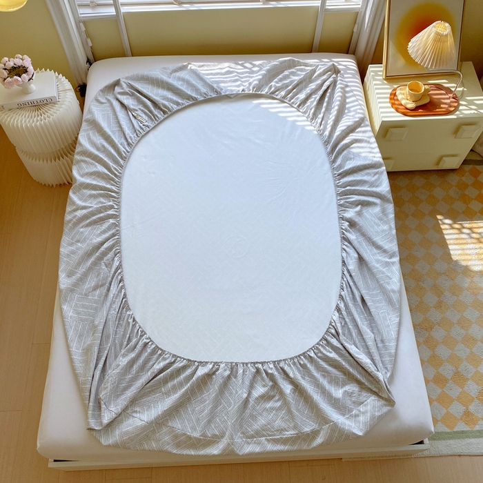 91家纺网 家纺一手货源 找家纺 金鑫汇家纺 2025新款百分百全棉老粗布全棉加厚加密高克重单品床笠（花型更好卖，面料更厚实，自带凉感） 老粗布流光灰