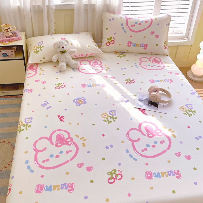 91家纺网 家纺一手货源 找家纺 金鑫汇家纺 2025年新款百分百全棉老粗布全棉加厚加密高克重单品床单（花型更好卖，面料更厚实，自带凉感） 老粗布奇趣小兔