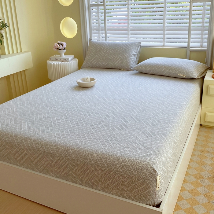 91家纺网 家纺一手货源 找家纺 金鑫汇家纺 2025新款百分百全棉老粗布全棉加厚加密高克重单品床笠（花型更好卖，面料更厚实，自带凉感） 老粗布流光灰