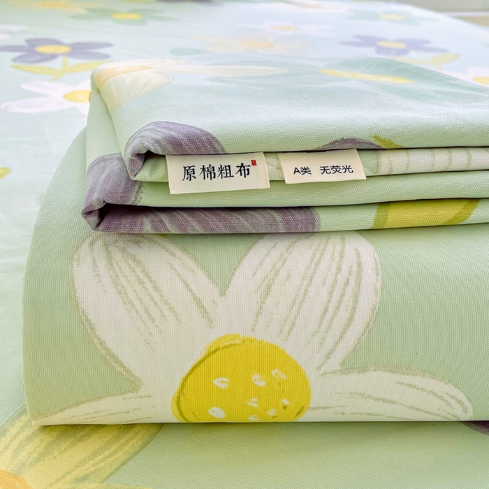 91家纺网 家纺一手货源 找家纺 金鑫汇家纺 2025年新款百分百全棉老粗布全棉加厚加密高克重单品床单（花型更好卖，面料更厚实，自带凉感） 老粗布五彩缤纷