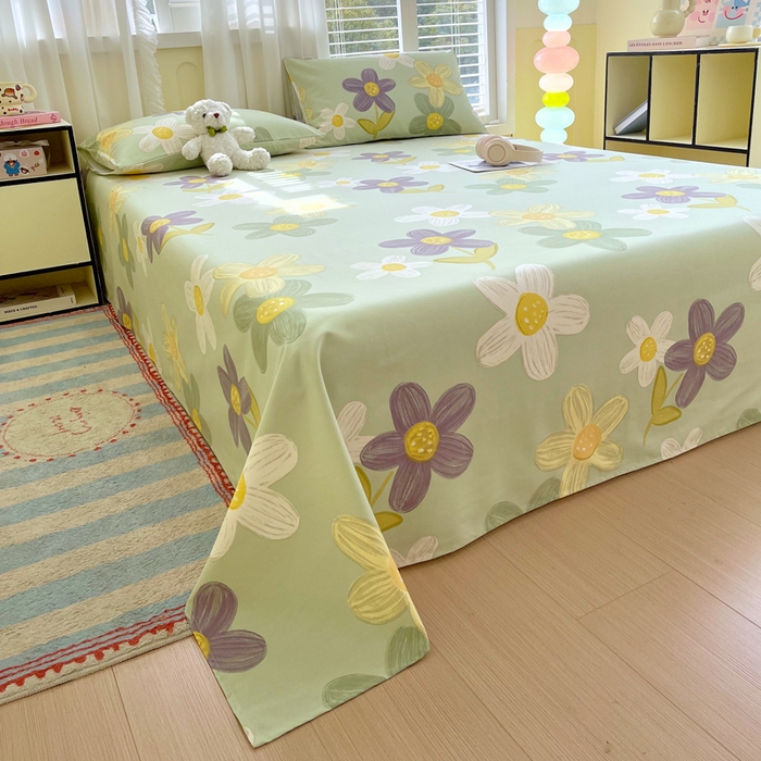 91家纺网 家纺一手货源 找家纺 金鑫汇家纺 2025年新款百分百全棉老粗布全棉加厚加密高克重单品床单（花型更好卖，面料更厚实，自带凉感） 老粗布五彩缤纷