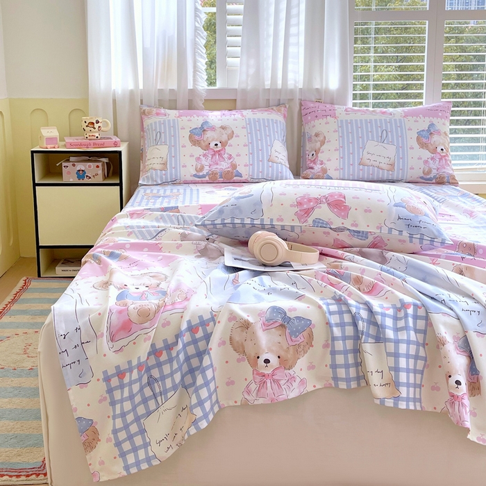 91家纺网 家纺一手货源 找家纺 金鑫汇家纺 2025年新款百分百全棉老粗布全棉加厚加密高克重单品床单（花型更好卖，面料更厚实，自带凉感） 老粗布熊熊精灵