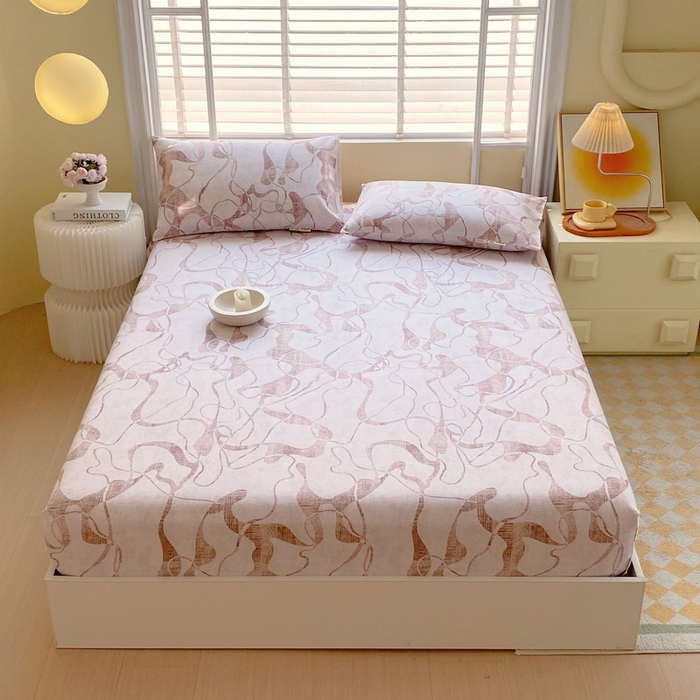 金鑫汇家纺 2025新款百分百全棉老粗布全棉加厚加密高克重单品床笠（花型更好卖，面料更厚实，自带凉感） 老粗布米亚红