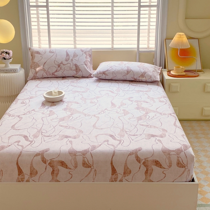 91家纺网 家纺一手货源 找家纺 金鑫汇家纺 2025新款百分百全棉老粗布全棉加厚加密高克重单品床笠（花型更好卖，面料更厚实，自带凉感） 老粗布米亚红