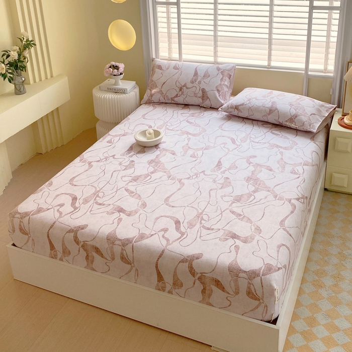 91家纺网 家纺一手货源 找家纺 金鑫汇家纺 2025新款百分百全棉老粗布全棉加厚加密高克重单品床笠（花型更好卖，面料更厚实，自带凉感） 老粗布米亚红