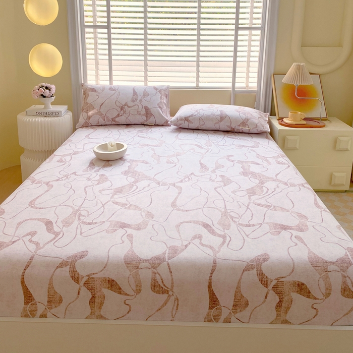 91家纺网 家纺一手货源 找家纺 金鑫汇家纺 2025新款百分百全棉老粗布全棉加厚加密高克重单品床笠（花型更好卖，面料更厚实，自带凉感） 老粗布米亚红