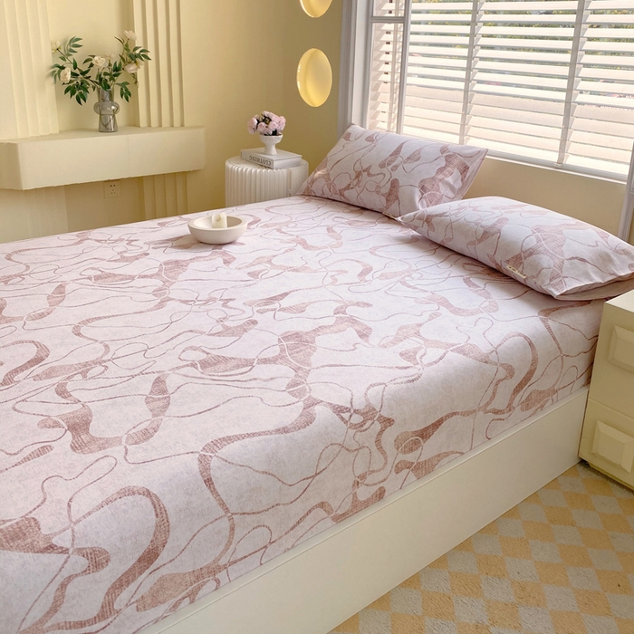 91家纺网 家纺一手货源 找家纺 金鑫汇家纺 2025新款百分百全棉老粗布全棉加厚加密高克重单品床笠（花型更好卖，面料更厚实，自带凉感） 老粗布米亚红