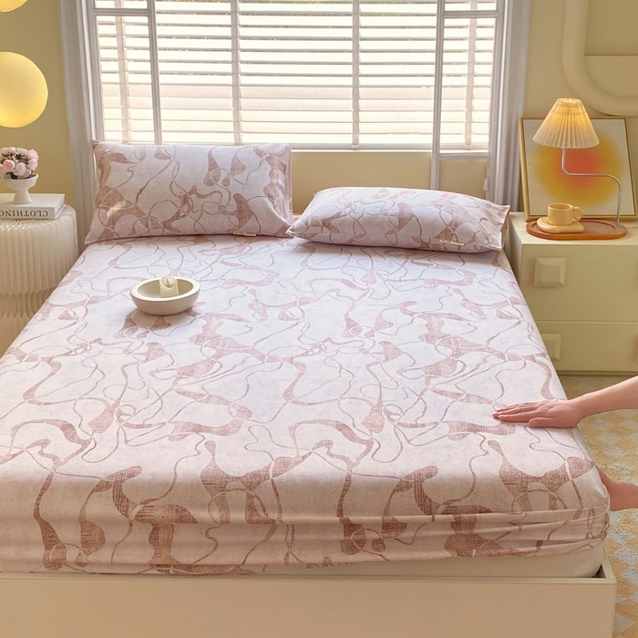 91家纺网 家纺一手货源 找家纺 金鑫汇家纺 2025新款百分百全棉老粗布全棉加厚加密高克重单品床笠（花型更好卖，面料更厚实，自带凉感） 老粗布米亚红