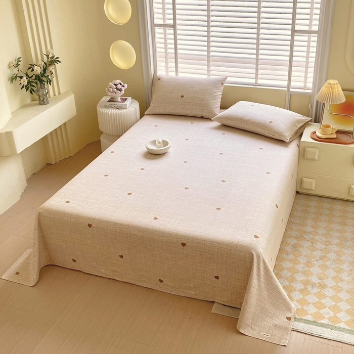 91家纺网 家纺一手货源 找家纺 金鑫汇家纺 2025年新款百分百全棉老粗布全棉加厚加密高克重单品床单（花型更好卖，面料更厚实，自带凉感） 老粗布心之恋