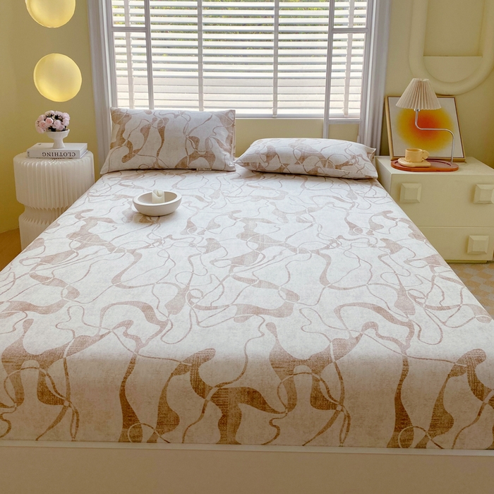 91家纺网 家纺一手货源 找家纺 金鑫汇家纺 2025新款百分百全棉老粗布全棉加厚加密高克重单品床笠（花型更好卖，面料更厚实，自带凉感） 老粗布米亚黄