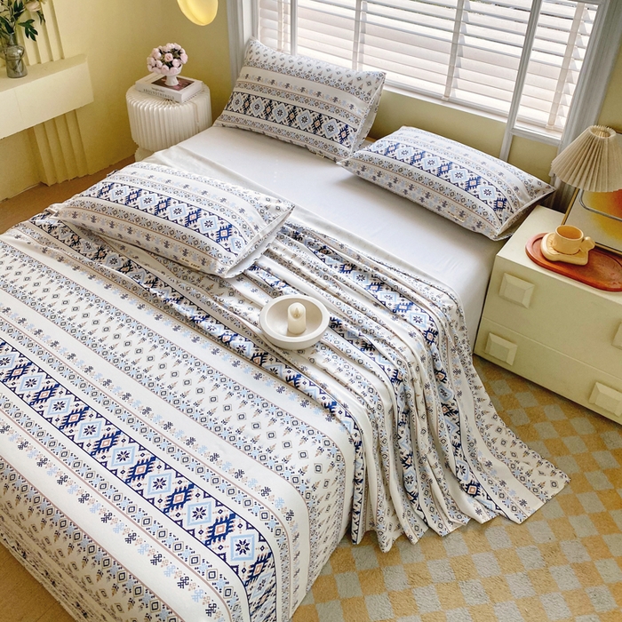 91家纺网 家纺一手货源 找家纺 金鑫汇家纺 2025年新款百分百全棉老粗布全棉加厚加密高克重单品床单（花型更好卖，面料更厚实，自带凉感） 老粗布波西米亚