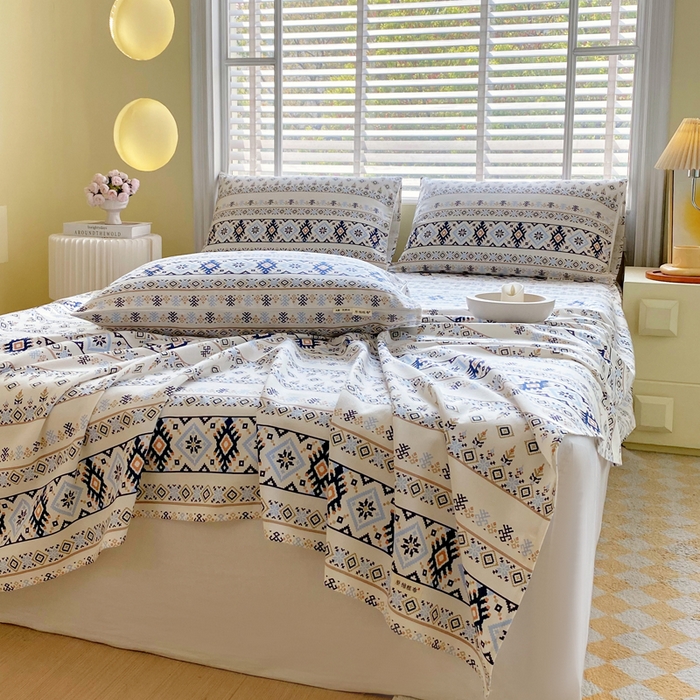 91家纺网 家纺一手货源 找家纺 金鑫汇家纺 2025年新款百分百全棉老粗布全棉加厚加密高克重单品床单（花型更好卖，面料更厚实，自带凉感） 老粗布波西米亚