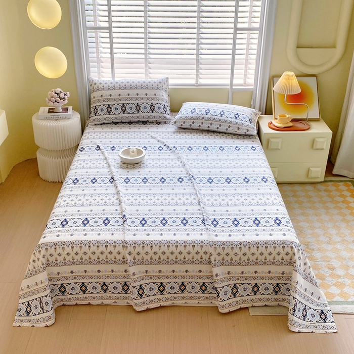 91家纺网 家纺一手货源 找家纺 金鑫汇家纺 2025年新款百分百全棉老粗布全棉加厚加密高克重单品床单（花型更好卖，面料更厚实，自带凉感） 老粗布波西米亚