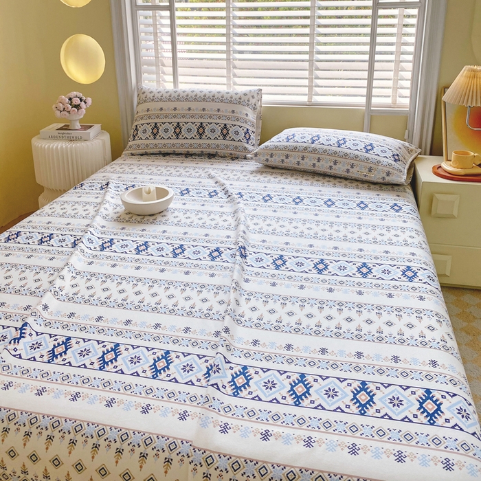 91家纺网 家纺一手货源 找家纺 金鑫汇家纺 2025年新款百分百全棉老粗布全棉加厚加密高克重单品床单（花型更好卖，面料更厚实，自带凉感） 老粗布波西米亚