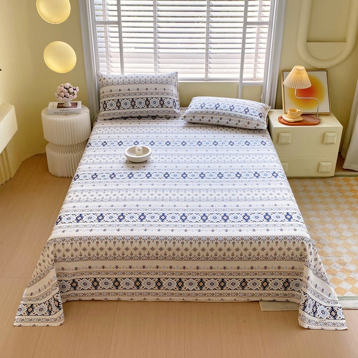 91家纺网 家纺一手货源 找家纺 金鑫汇家纺 2025年新款百分百全棉老粗布全棉加厚加密高克重单品床单（花型更好卖，面料更厚实，自带凉感） 老粗布波西米亚