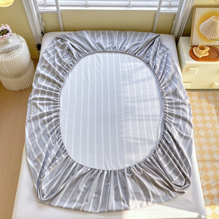 91家纺网 家纺一手货源 找家纺 金鑫汇家纺 2025新款百分百全棉老粗布全棉加厚加密高克重单品床笠（花型更好卖，面料更厚实，自带凉感） 老粗布朴素条纹