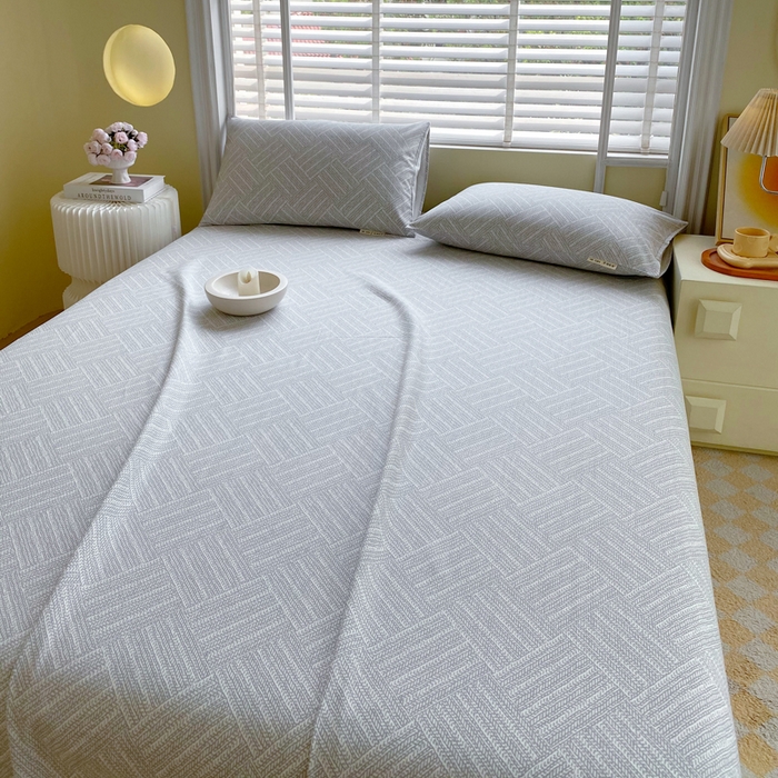 91家纺网 家纺一手货源 找家纺 金鑫汇家纺 2025年新款百分百全棉老粗布全棉加厚加密高克重单品床单（花型更好卖，面料更厚实，自带凉感） 老粗布流光灰