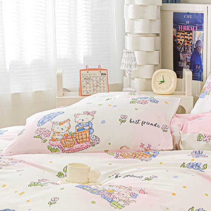 91家纺网 家纺一手货源 找家纺 金鑫汇家纺 2025新款13070全棉好卖花型套件系列-单枕套 喵喵日记