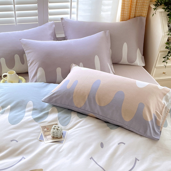 91家纺网 家纺一手货源 找家纺 金鑫汇家纺 2025新款13070全棉好卖花型套件系列-单枕套 奶油粉